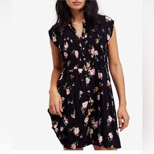 Free People Greatest Day Printed Smocked Shirtdress size S‎